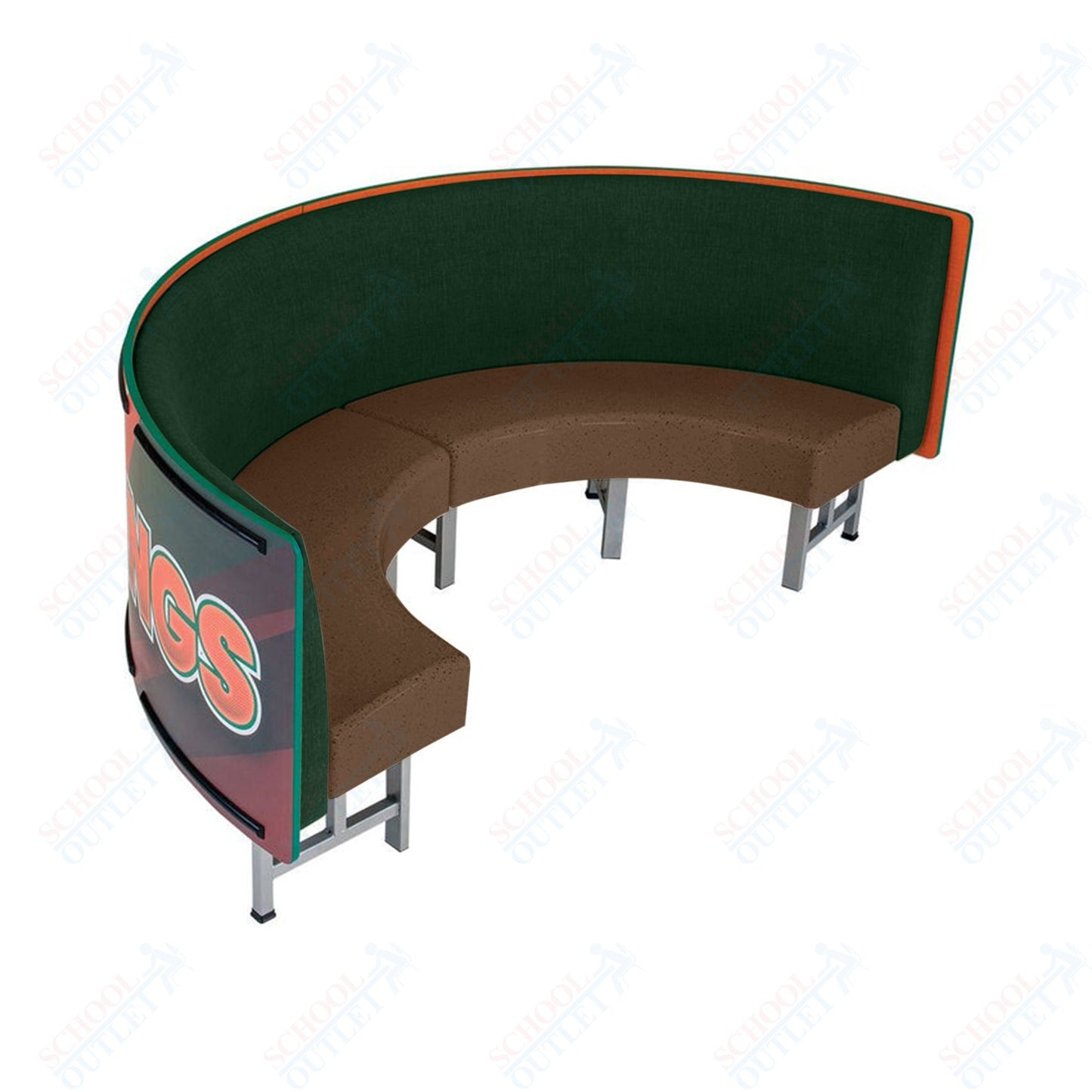 AmTab Mobile Booth Seating - Half Circle - 30"W x 60"L  (AMT-HMBS245)