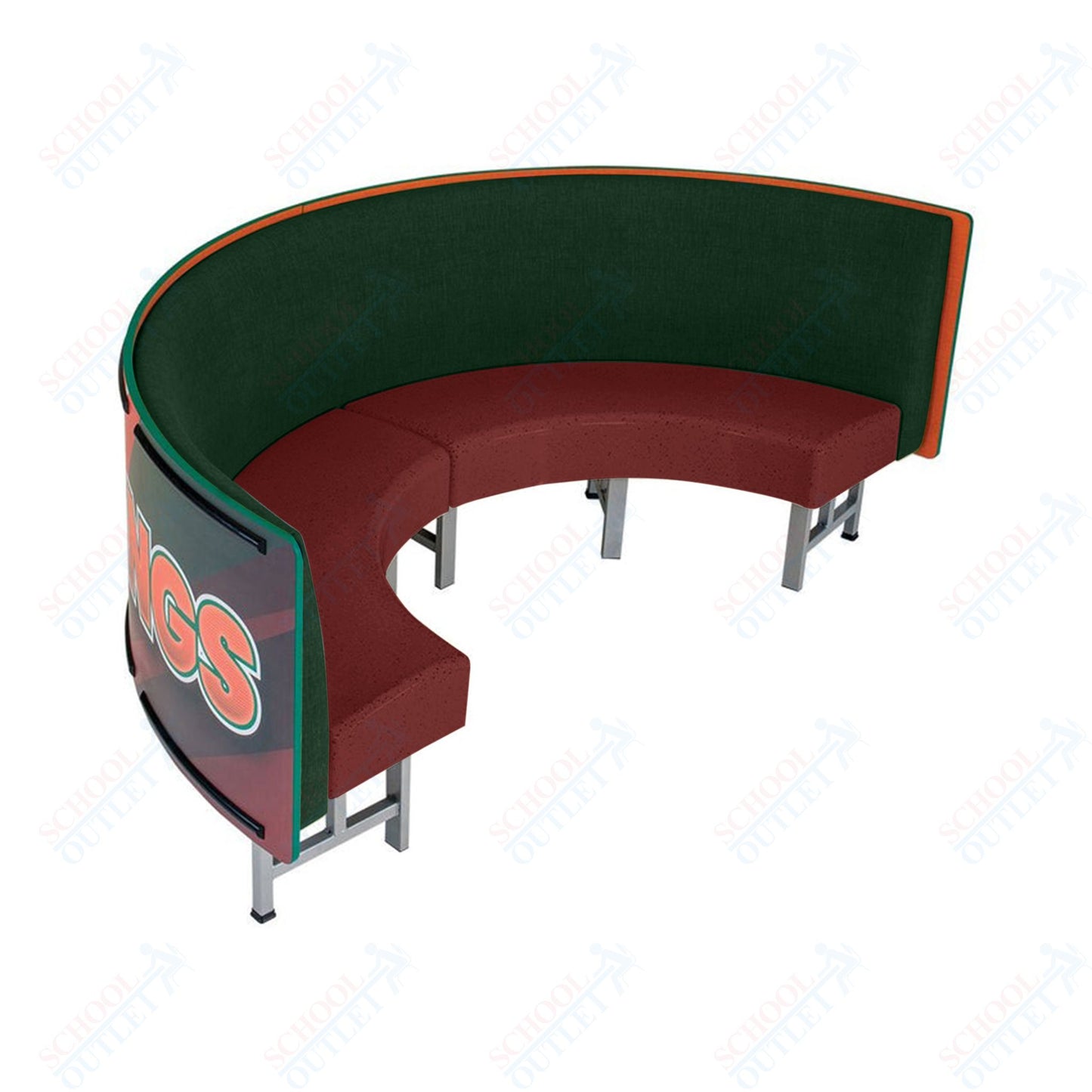 AmTab Mobile Booth Seating - Half Circle - 30"W x 60"L  (AMT-HMBS245)