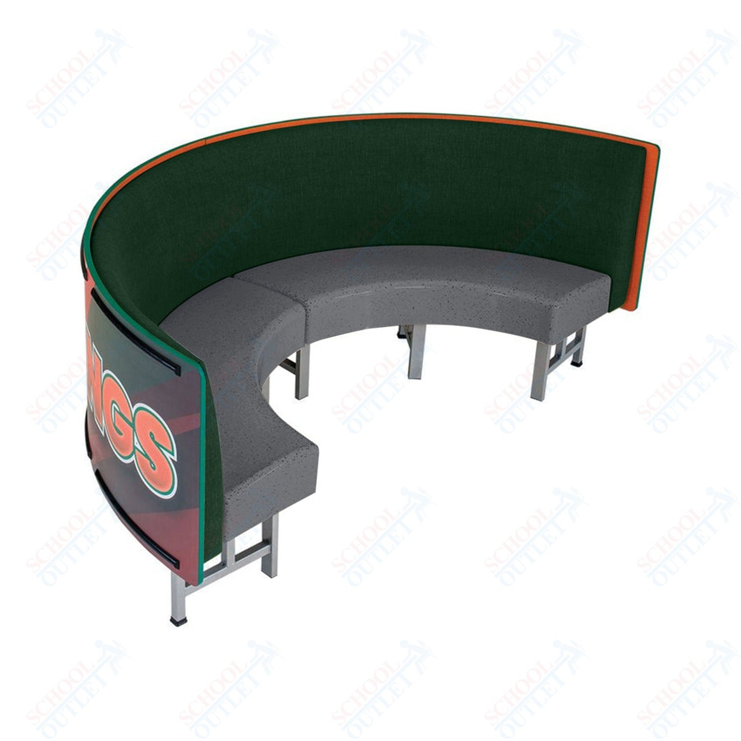AmTab Mobile Booth Seating - Half Circle - 30"W x 60"L  (AMT-HMBS245)