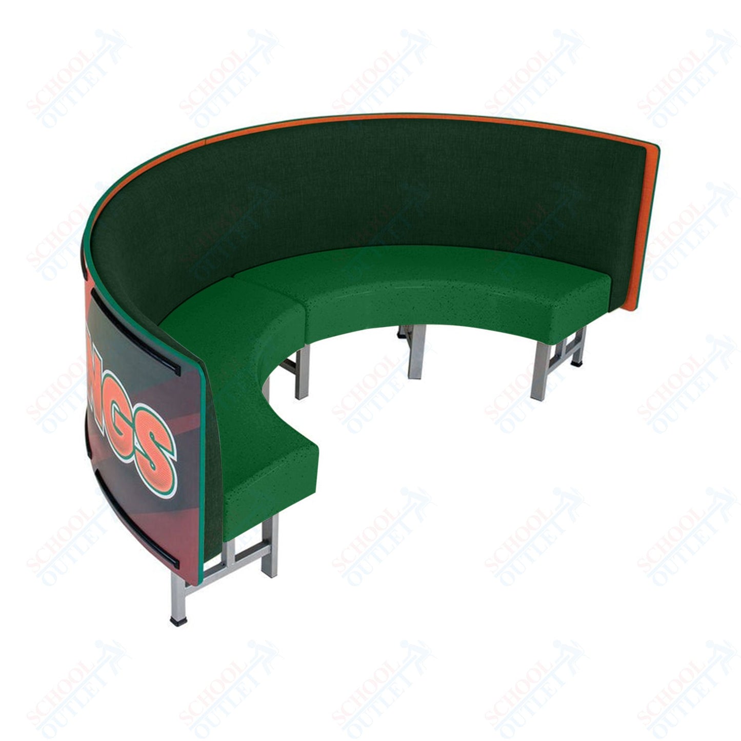 AmTab Mobile Booth Seating - Half Circle - 30"W x 60"L  (AMT-HMBS245)