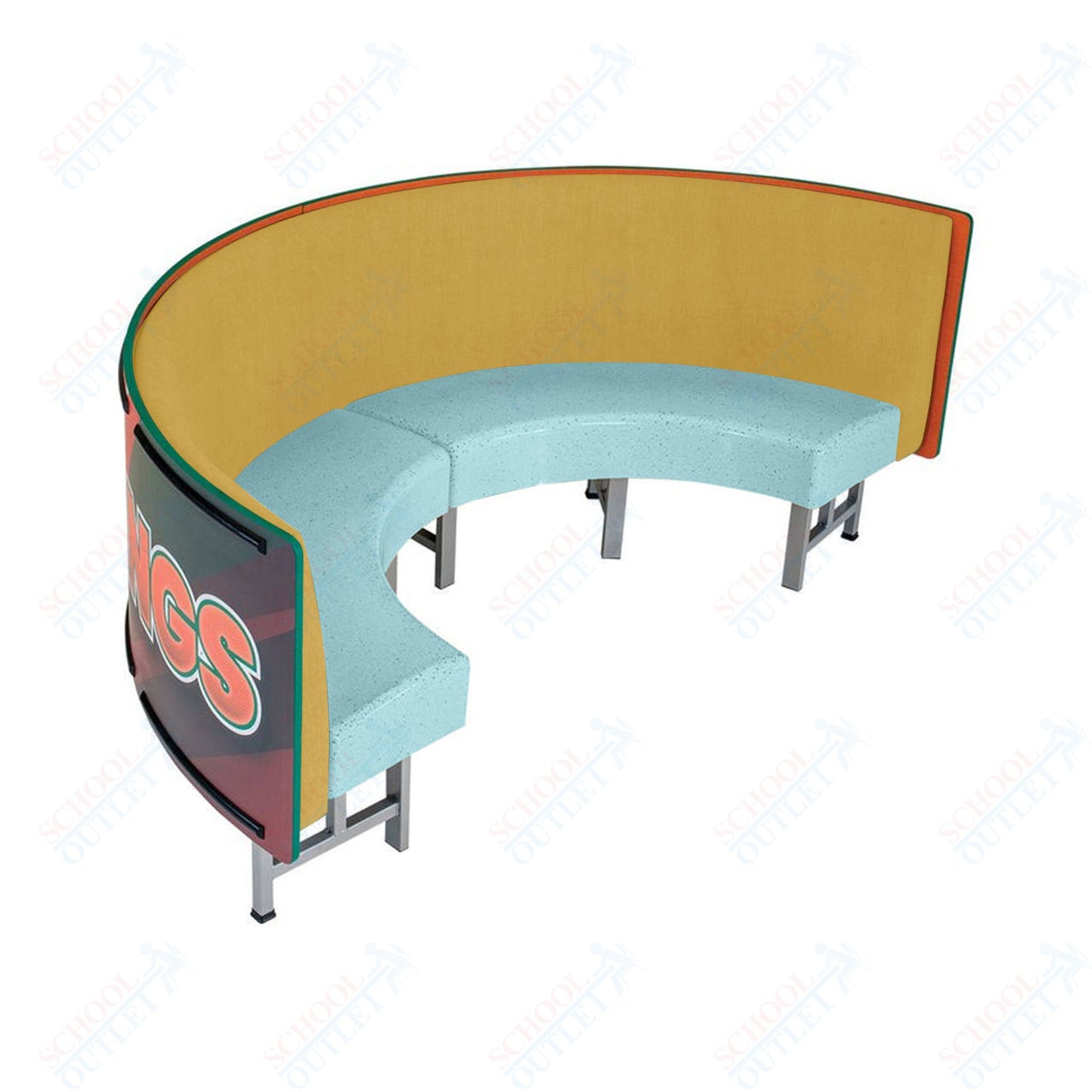 AmTab Mobile Booth Seating - Half Circle - 30"W x 60"L  (AMT-HMBS245)