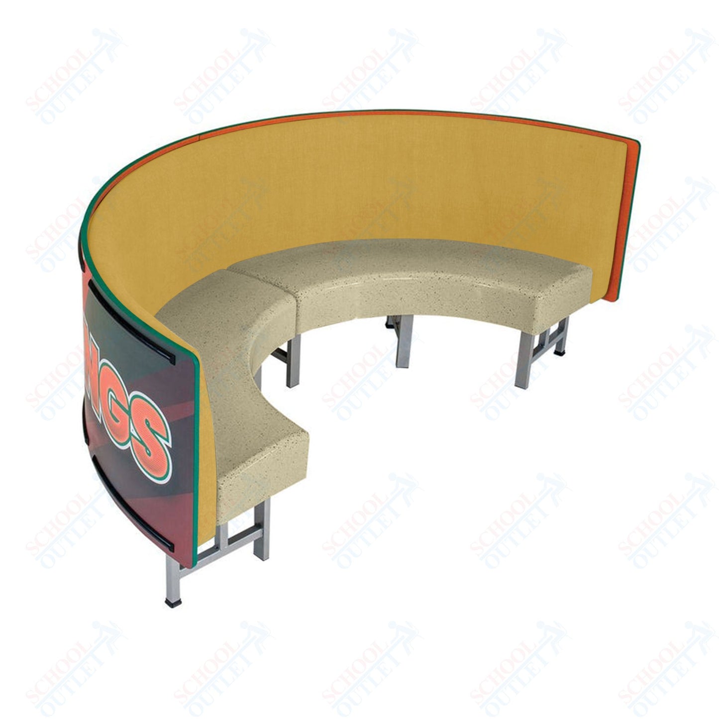 AmTab Mobile Booth Seating - Half Circle - 30"W x 60"L  (AMT-HMBS245)