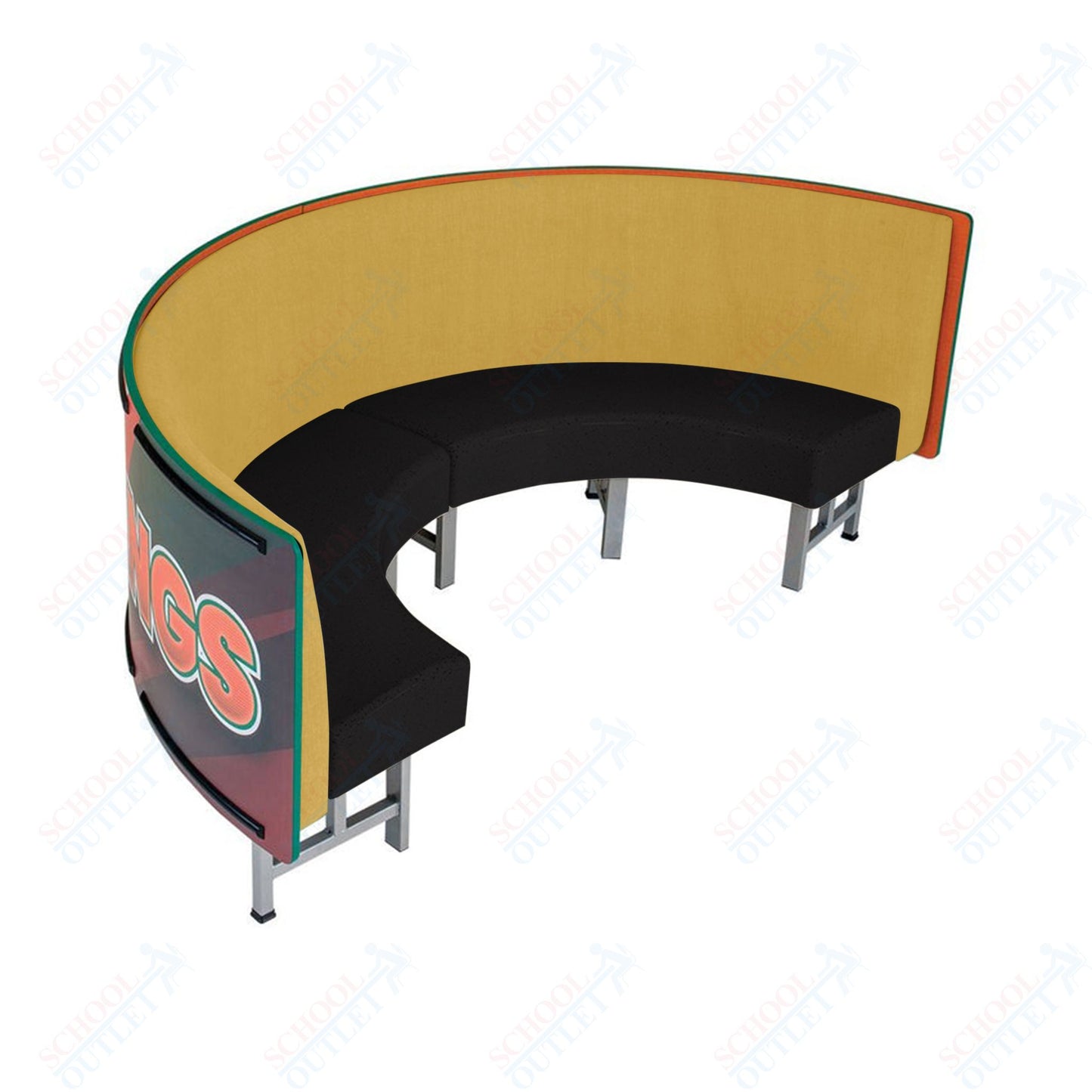 AmTab Mobile Booth Seating - Half Circle - 30"W x 60"L  (AMT-HMBS245)