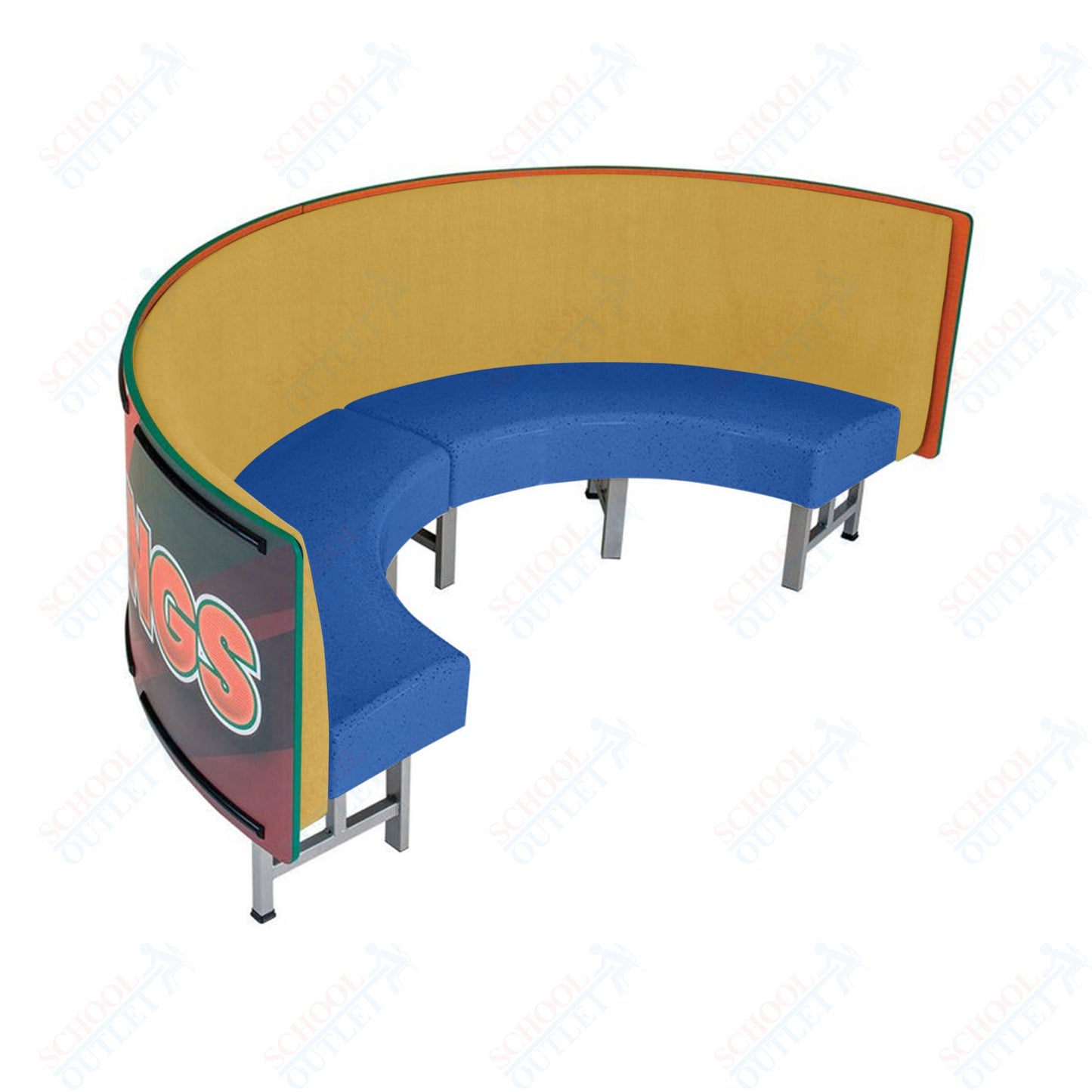 AmTab Mobile Booth Seating - Half Circle - 30"W x 60"L  (AMT-HMBS245)