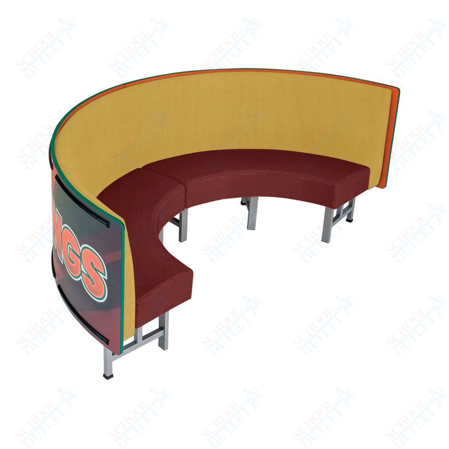 AmTab Mobile Booth Seating - Half Circle - 30"W x 60"L  (AMT-HMBS245)