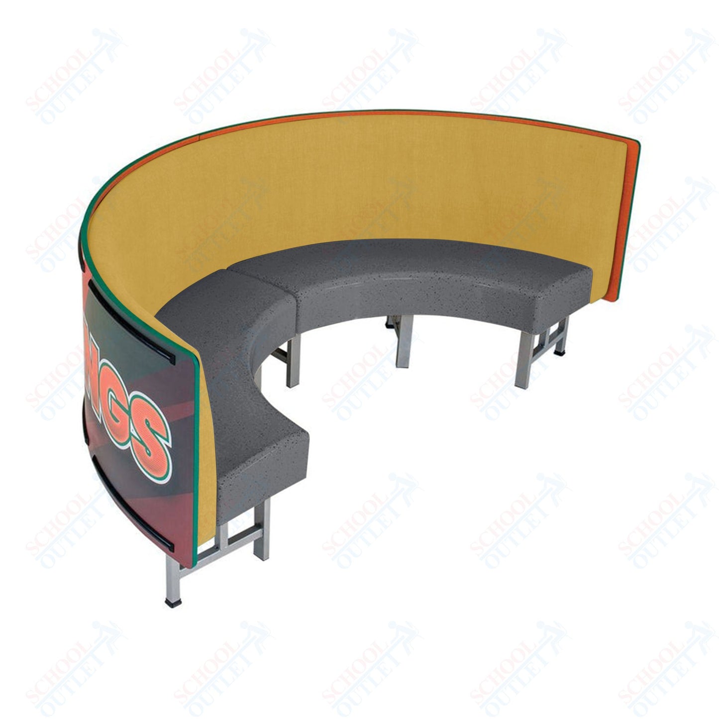 AmTab Mobile Booth Seating - Half Circle - 30"W x 60"L  (AMT-HMBS245)