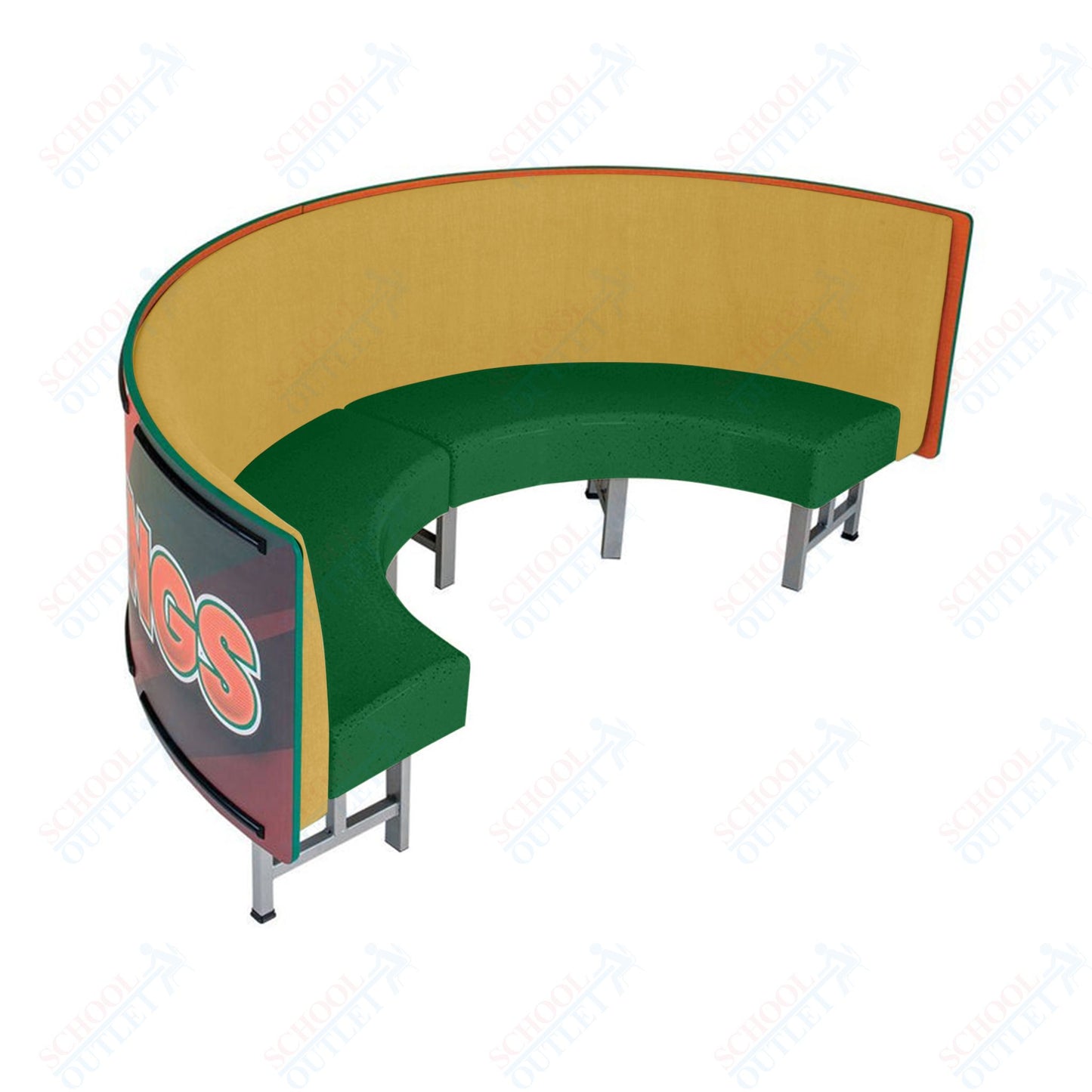 AmTab Mobile Booth Seating - Half Circle - 30"W x 60"L  (AMT-HMBS245)