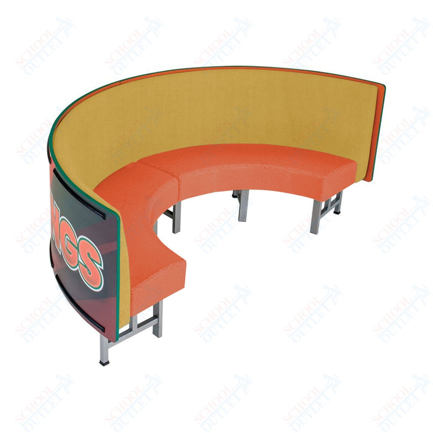 AmTab Mobile Booth Seating - Half Circle - 30"W x 60"L  (AMT-HMBS245)