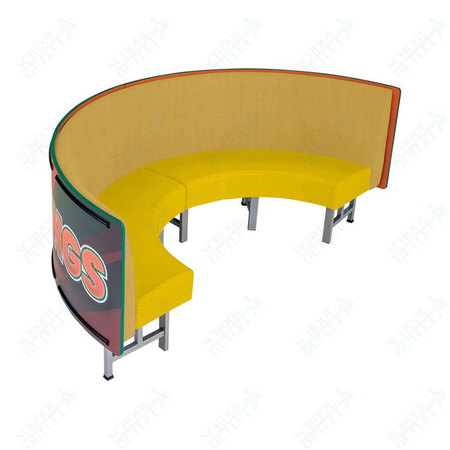AmTab Mobile Booth Seating - Half Circle - 30"W x 60"L  (AMT-HMBS245)