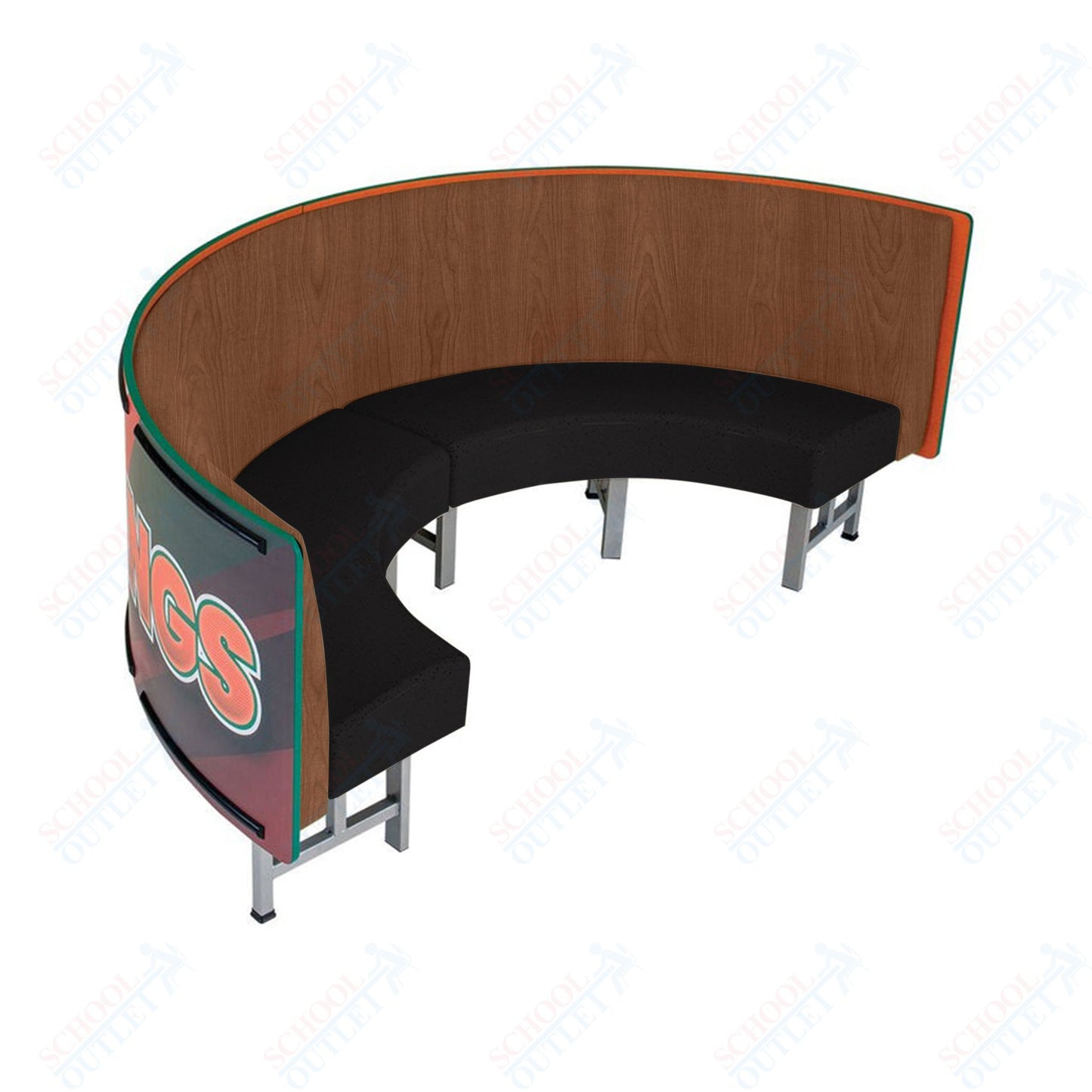 AmTab Mobile Booth Seating - Half Circle - 30"W x 60"L  (AMT-HMBS245)
