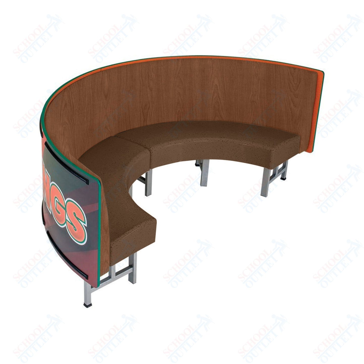 AmTab Mobile Booth Seating - Half Circle - 30"W x 60"L  (AMT-HMBS245)