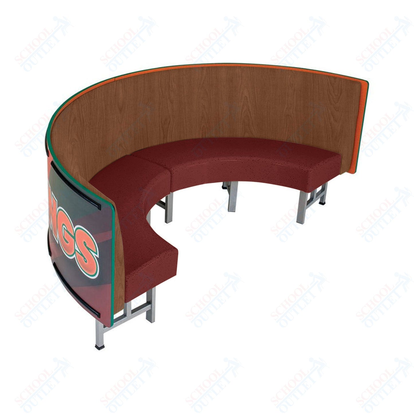 AmTab Mobile Booth Seating - Half Circle - 30"W x 60"L  (AMT-HMBS245)