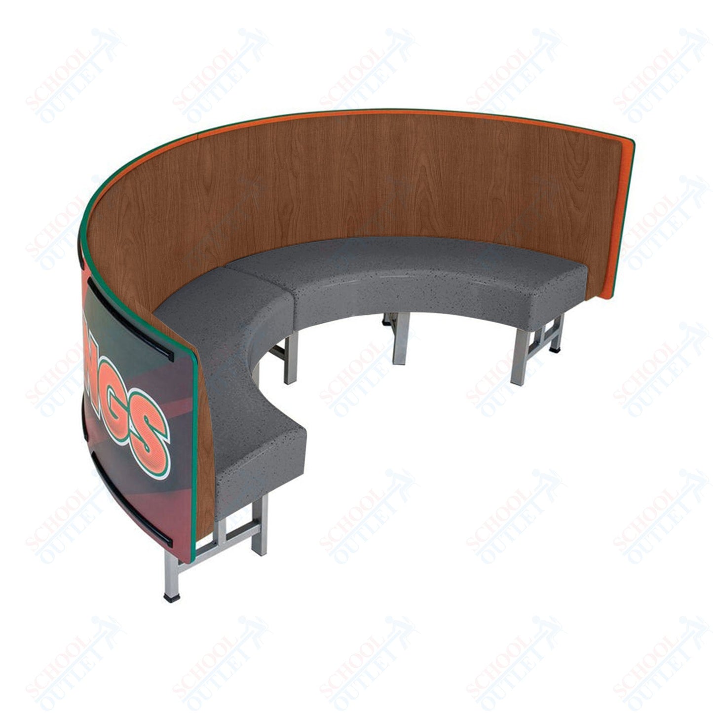 AmTab Mobile Booth Seating - Half Circle - 30"W x 60"L  (AMT-HMBS245)