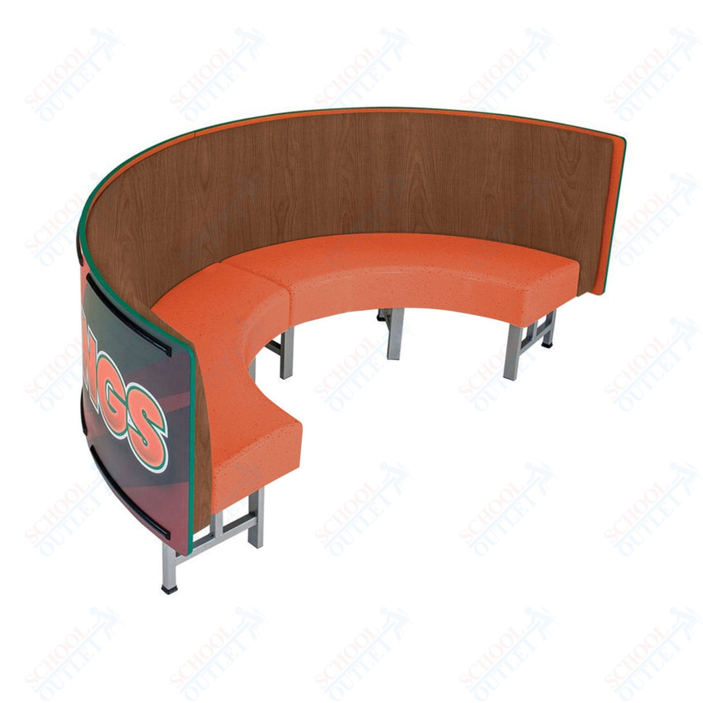 AmTab Mobile Booth Seating - Half Circle - 30"W x 60"L  (AMT-HMBS245)