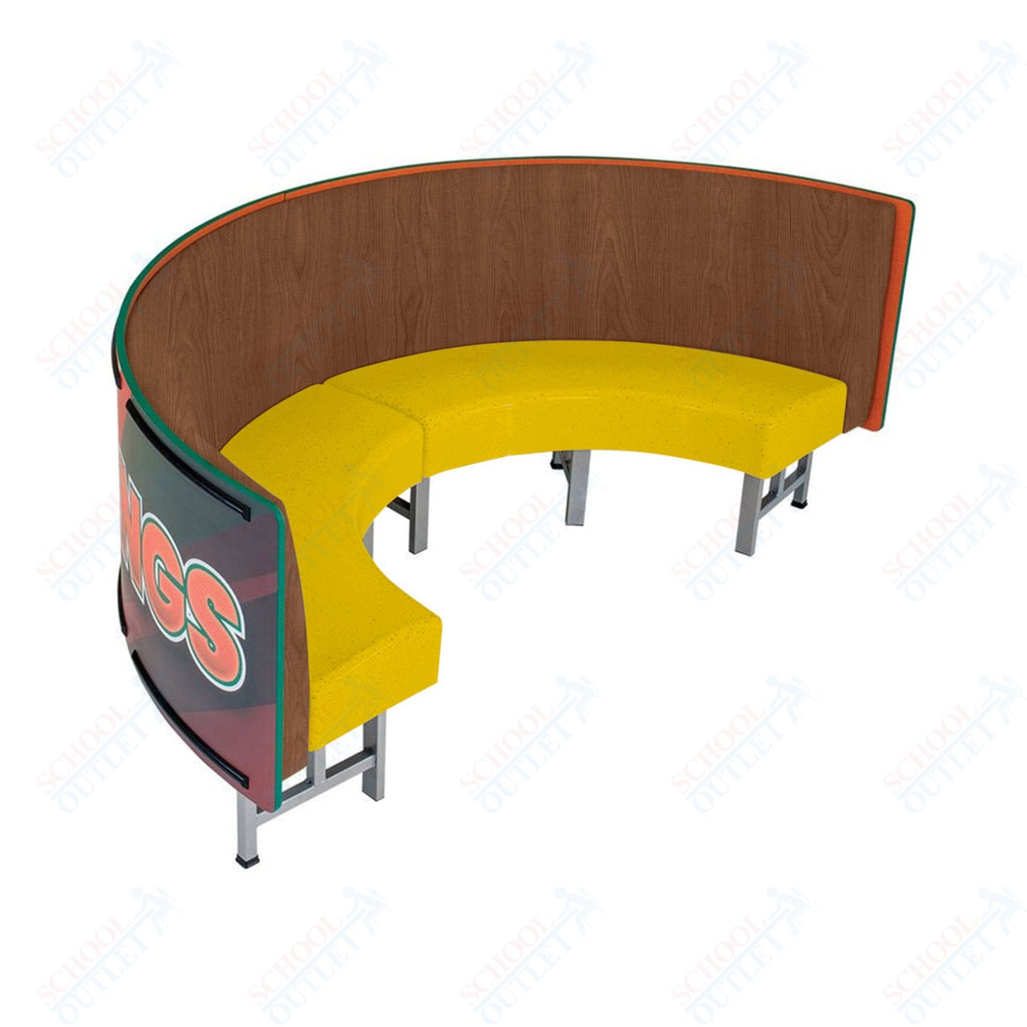 AmTab Mobile Booth Seating - Half Circle - 30"W x 60"L  (AMT-HMBS245)