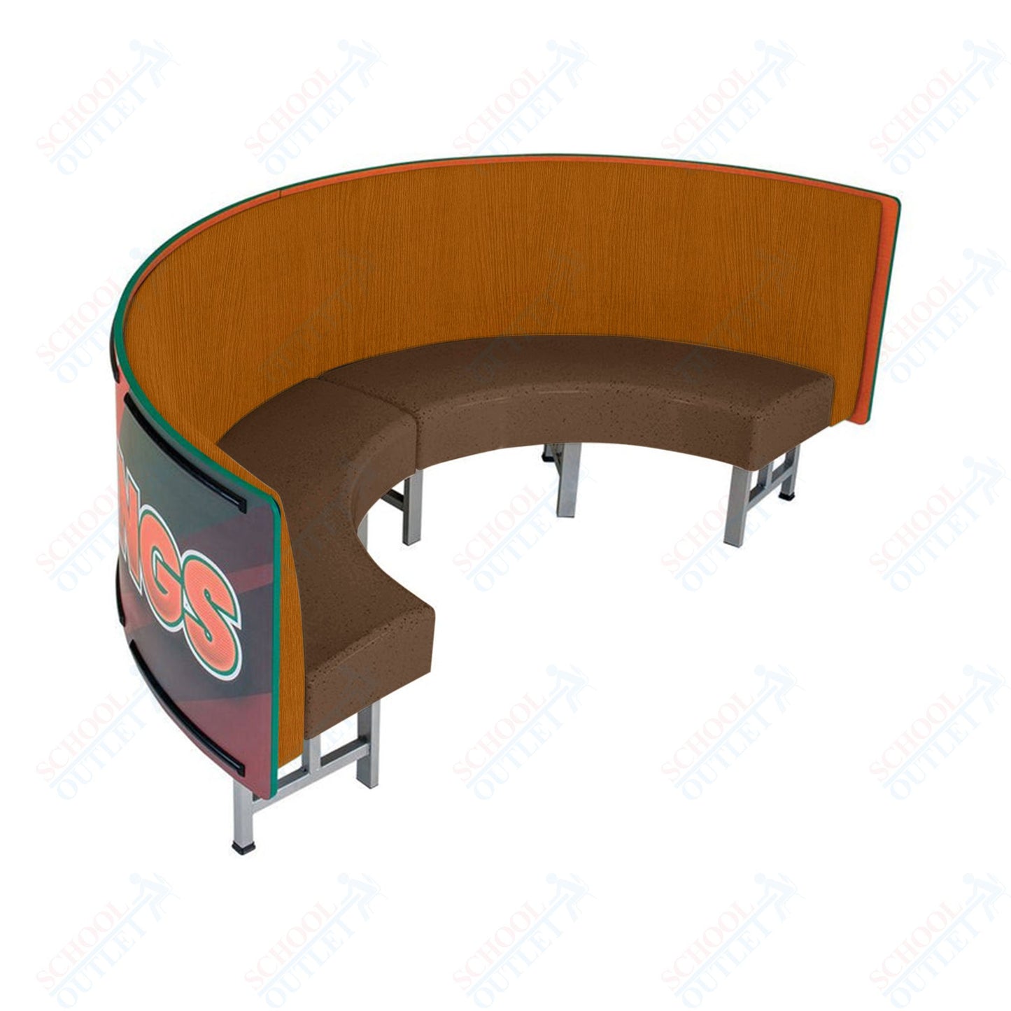 AmTab Mobile Booth Seating - Half Circle - 30"W x 60"L  (AMT-HMBS245)