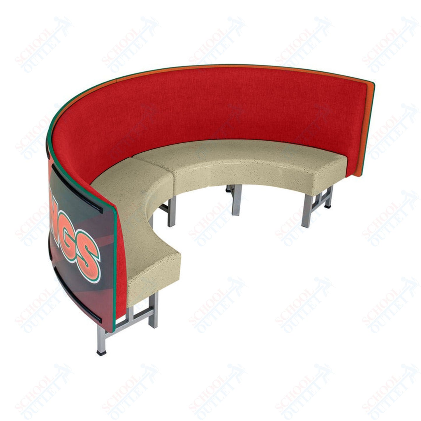 AmTab Mobile Booth Seating - Half Circle - 30"W x 60"L  (AMT-HMBS245)