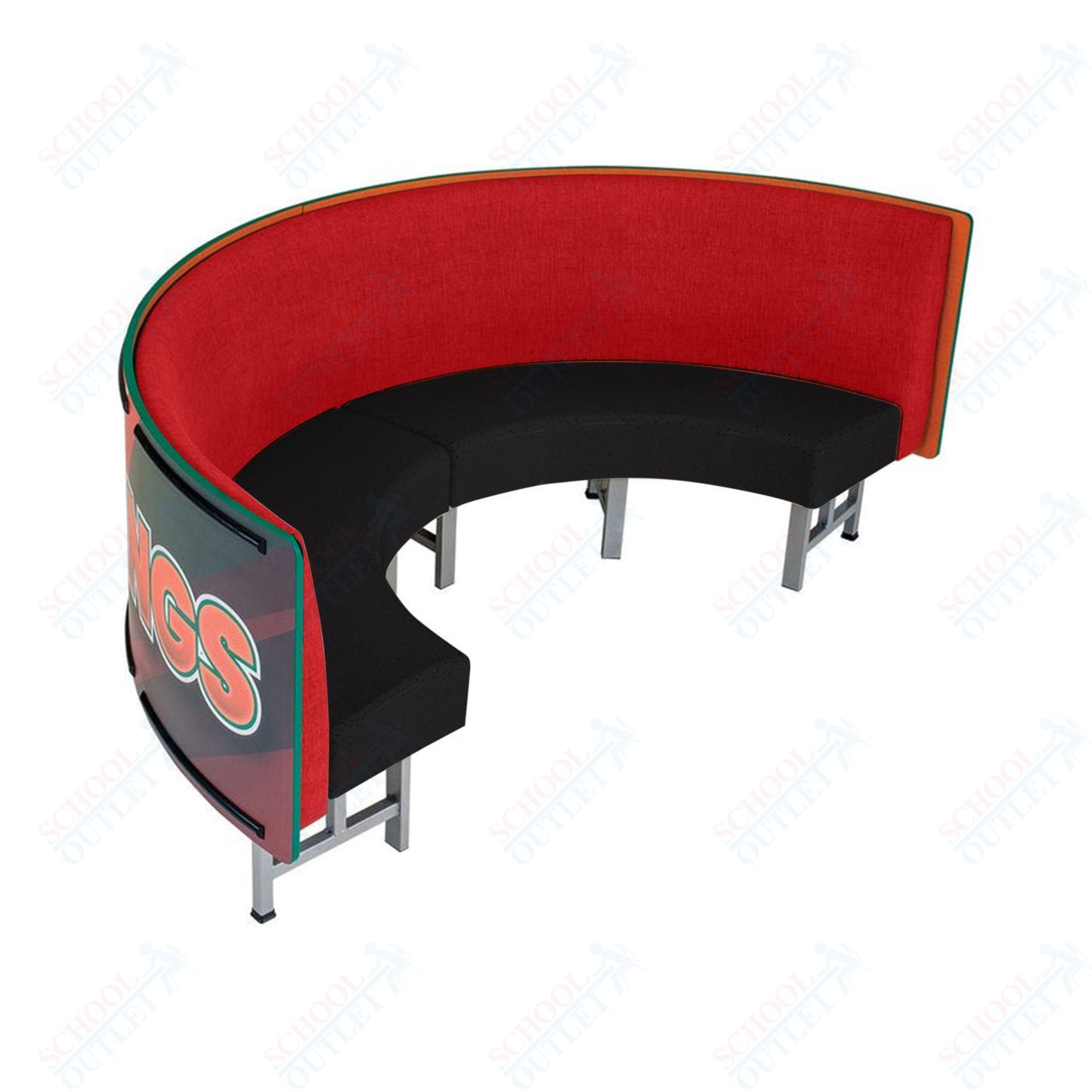 AmTab Mobile Booth Seating - Half Circle - 30"W x 60"L  (AMT-HMBS245)