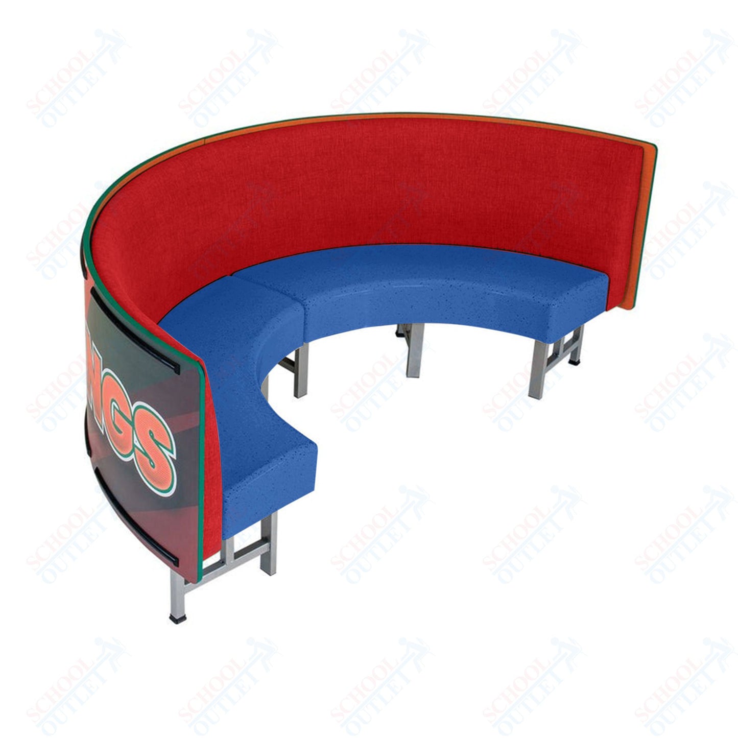 AmTab Mobile Booth Seating - Half Circle - 30"W x 60"L  (AMT-HMBS245)