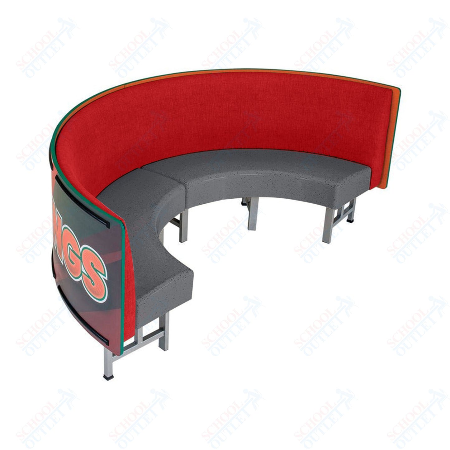 AmTab Mobile Booth Seating - Half Circle - 30"W x 60"L  (AMT-HMBS245)