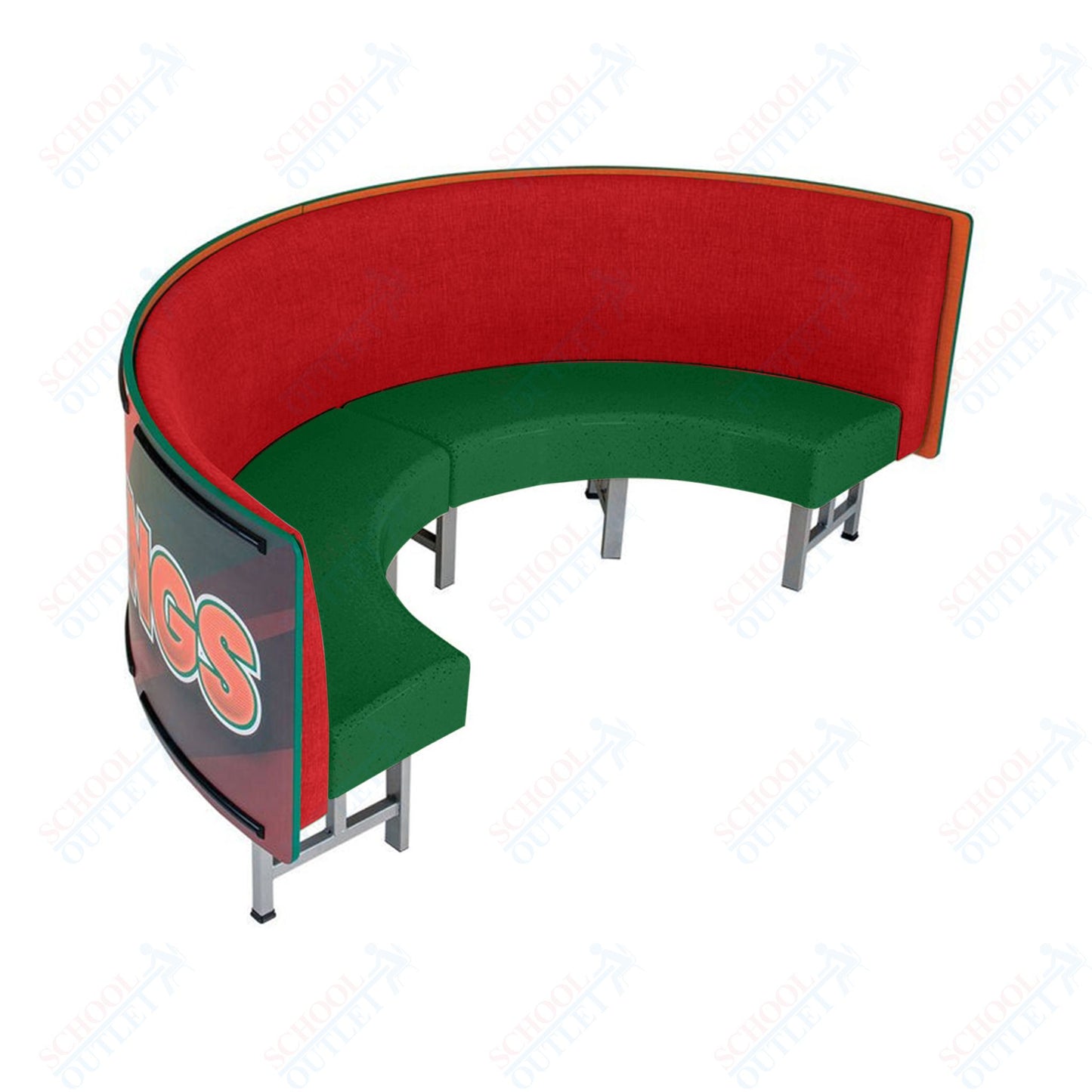 AmTab Mobile Booth Seating - Half Circle - 30"W x 60"L  (AMT-HMBS245)
