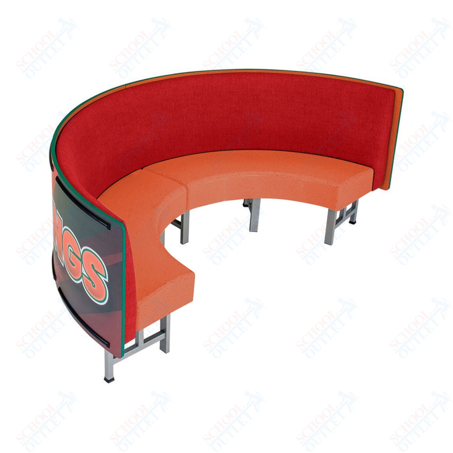 AmTab Mobile Booth Seating - Half Circle - 30"W x 60"L  (AMT-HMBS245)