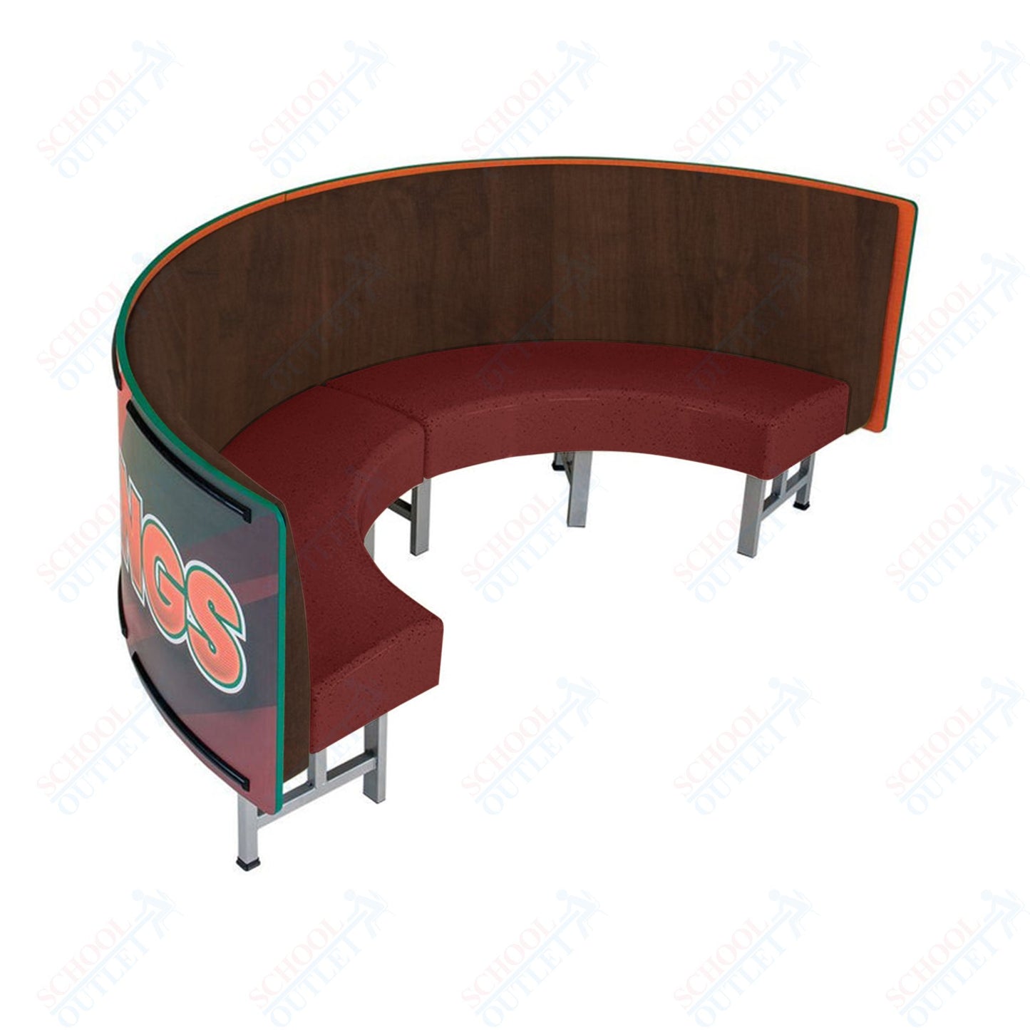AmTab Mobile Booth Seating - Half Circle - 30"W x 60"L  (AMT-HMBS245)