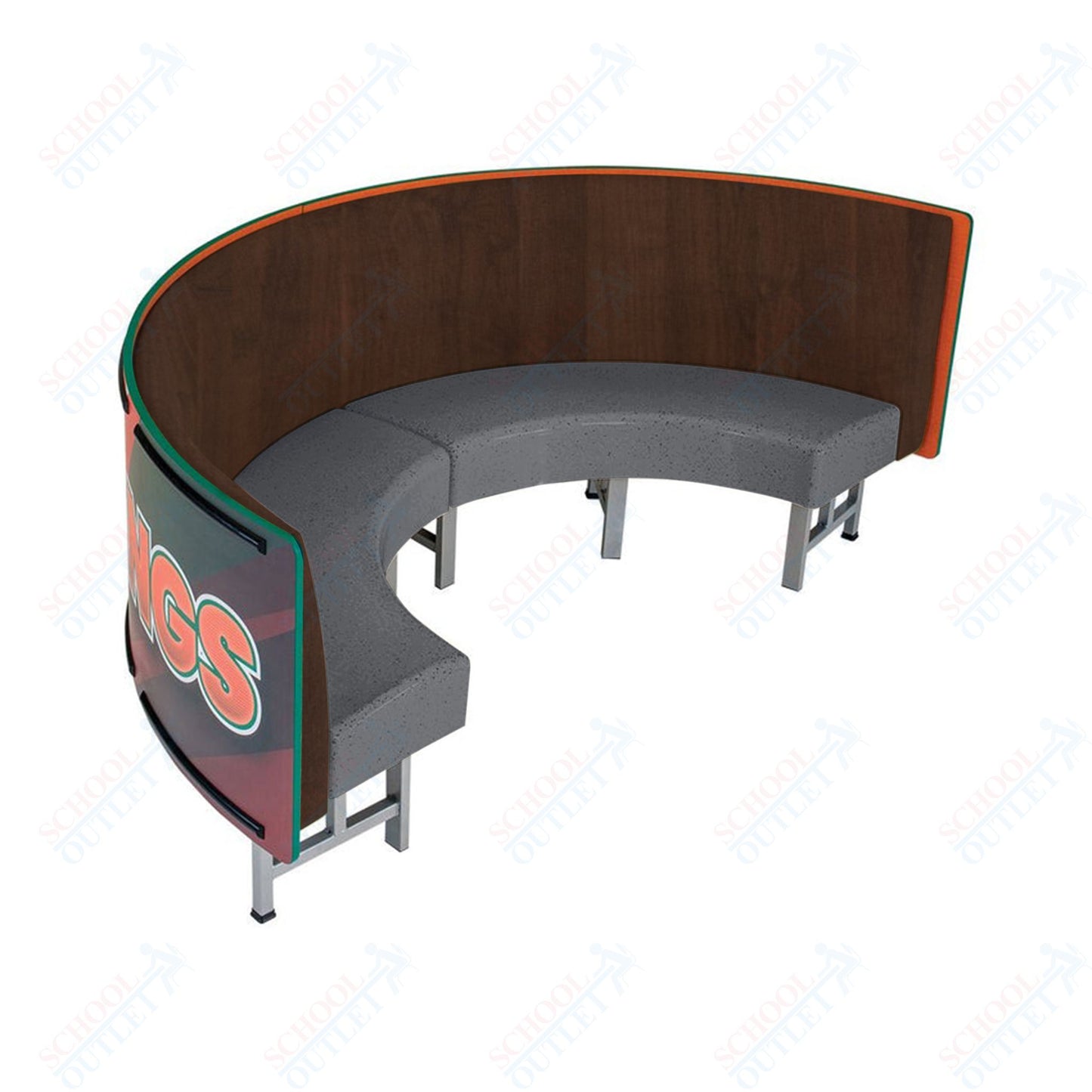 AmTab Mobile Booth Seating - Half Circle - 30"W x 60"L  (AMT-HMBS245)