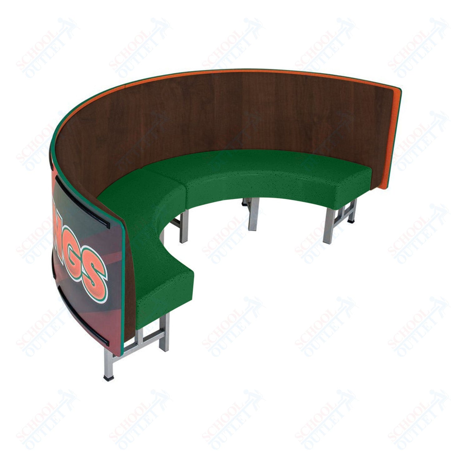 AmTab Mobile Booth Seating - Half Circle - 30"W x 60"L  (AMT-HMBS245)