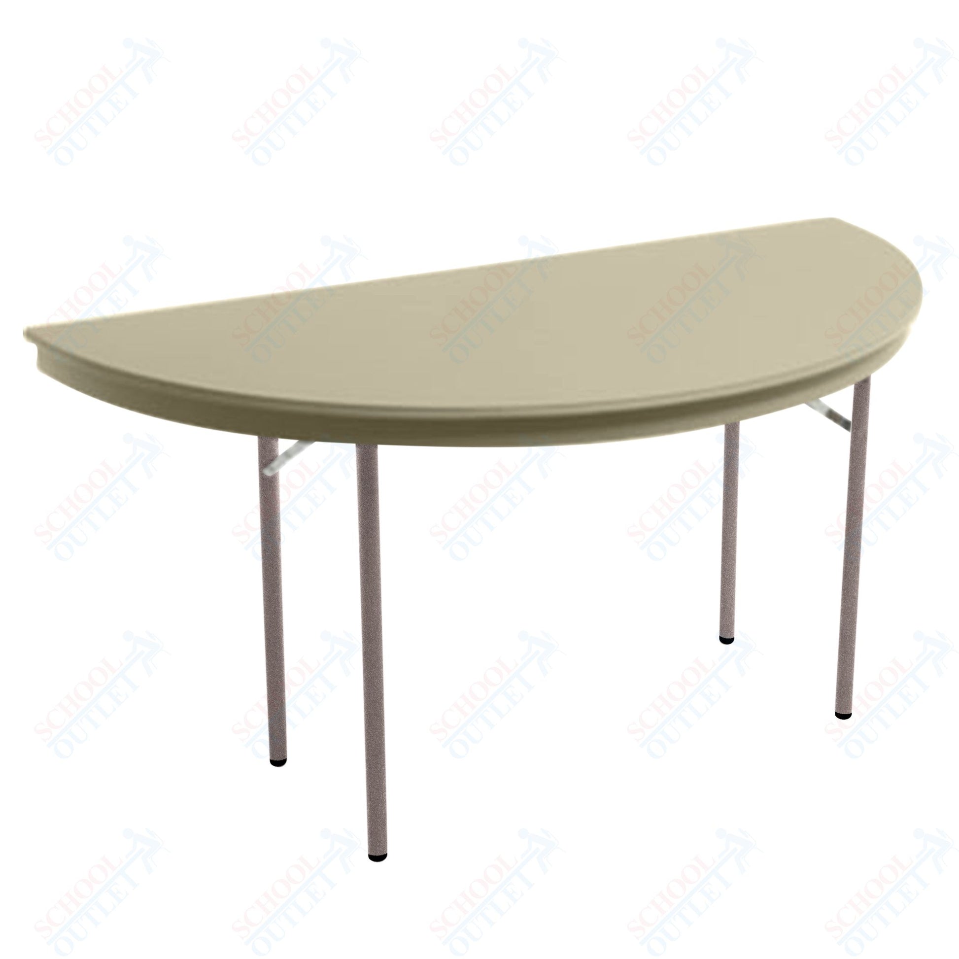 AmTab Dynalite Featherweight Heavy - Duty ABS Plastic Folding Table - Half Round - Half 48" Diameter x 29"H (AmTab AMT - HR48DL) - SchoolOutlet