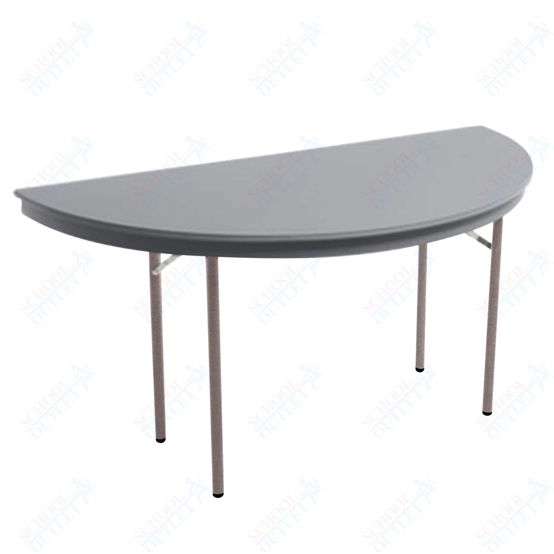 AmTab Dynalite Featherweight Heavy - Duty ABS Plastic Folding Table - Half Round - Half 48" Diameter x 29"H (AmTab AMT - HR48DL) - SchoolOutlet