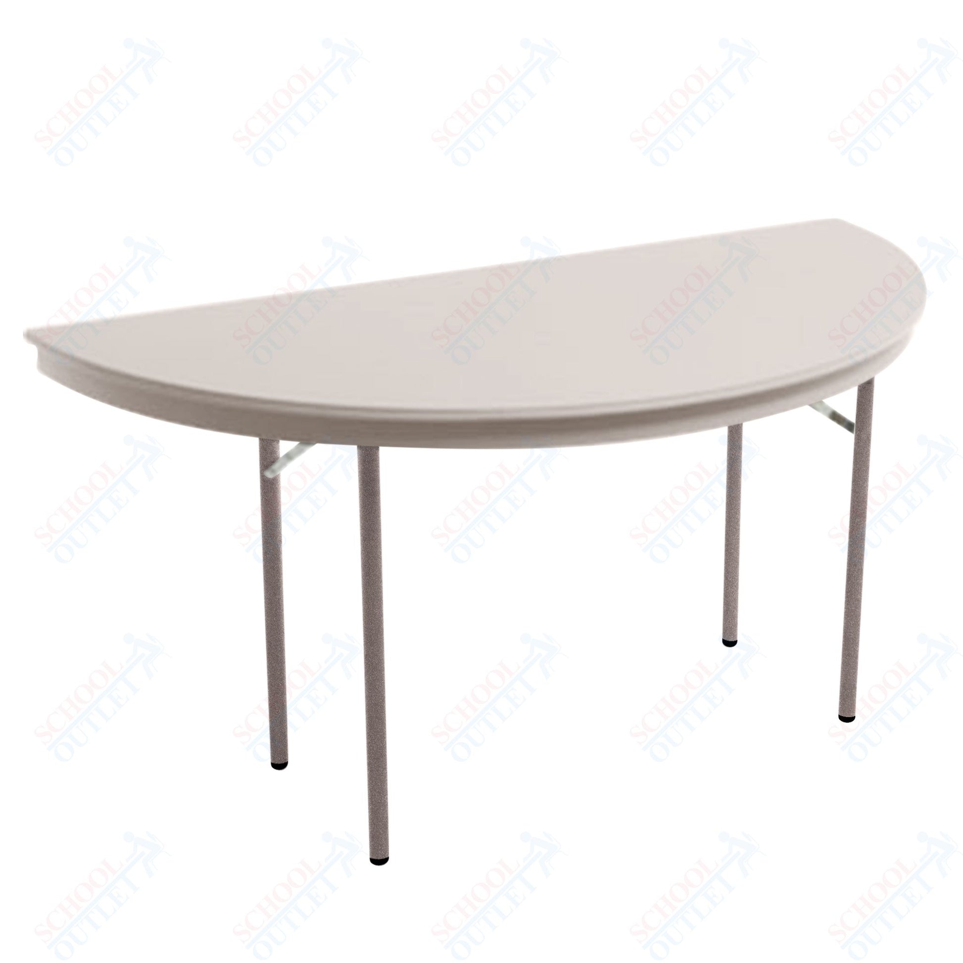 AmTab Dynalite Featherweight Heavy - Duty ABS Plastic Folding Table - Half Round - Half 48" Diameter x 29"H (AmTab AMT - HR48DL) - SchoolOutlet