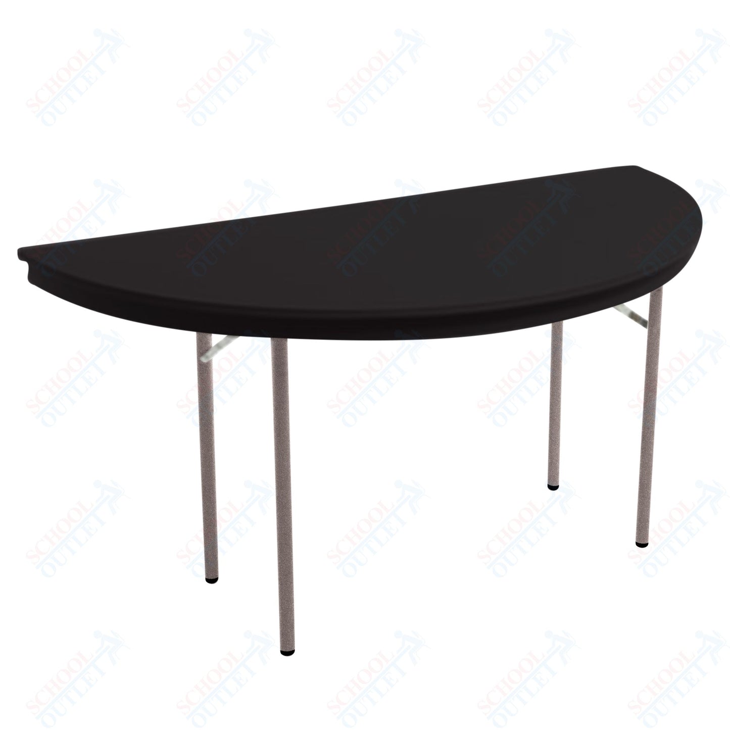 AmTab Dynalite Featherweight Heavy - Duty ABS Plastic Folding Table - Half Round - Half 72" Diameter x 29"H (AmTab AMT - HR72DL) - SchoolOutlet