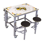AmTab Mobile Stool Table - Group Collaboration High Table - 36