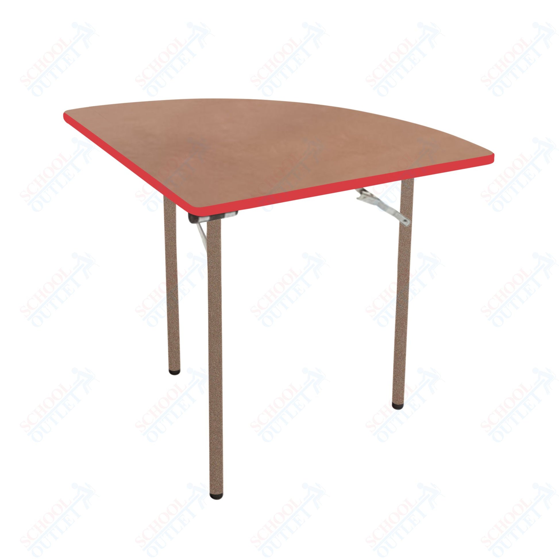 AmTab Folding Table - Plywood Stained and Sealed - Vinyl T - Molding Edge - Quarter Round - Quarter 48" Diameter x 29"H (AmTab AMT - QR48PM) - SchoolOutlet