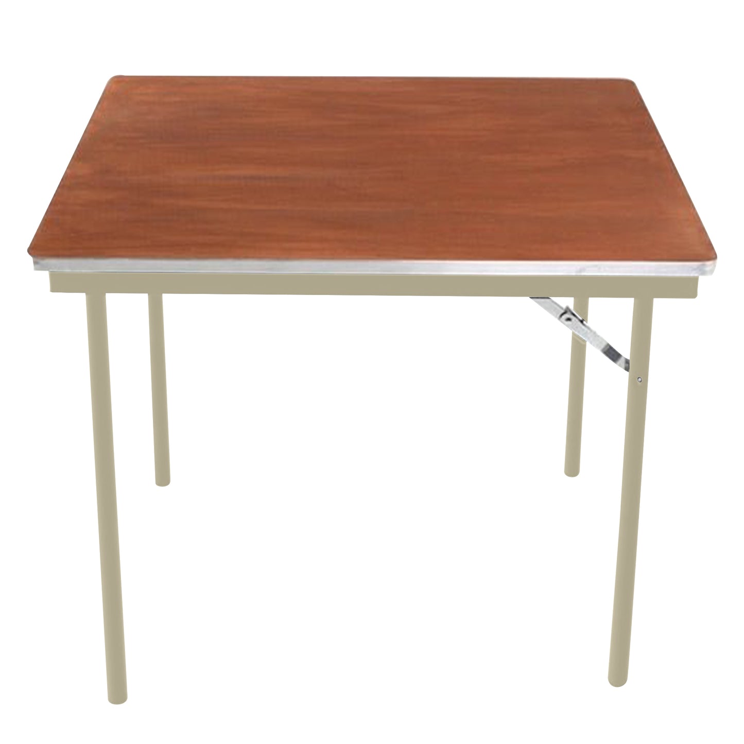 AmTab Folding Table - Plywood Stained and Sealed - Aluminum Edge - Square - 30"W x 30"L x 29"H  (AmTab AMT-SQ30PA)