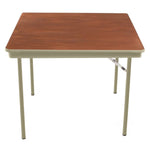 AmTab Folding Table - Plywood Stained and Sealed - Vinyl T-Molding Edge - Square - 30