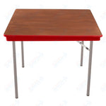AmTab Folding Table - Plywood Stained and Sealed - Vinyl T - Molding Edge - Square - 30