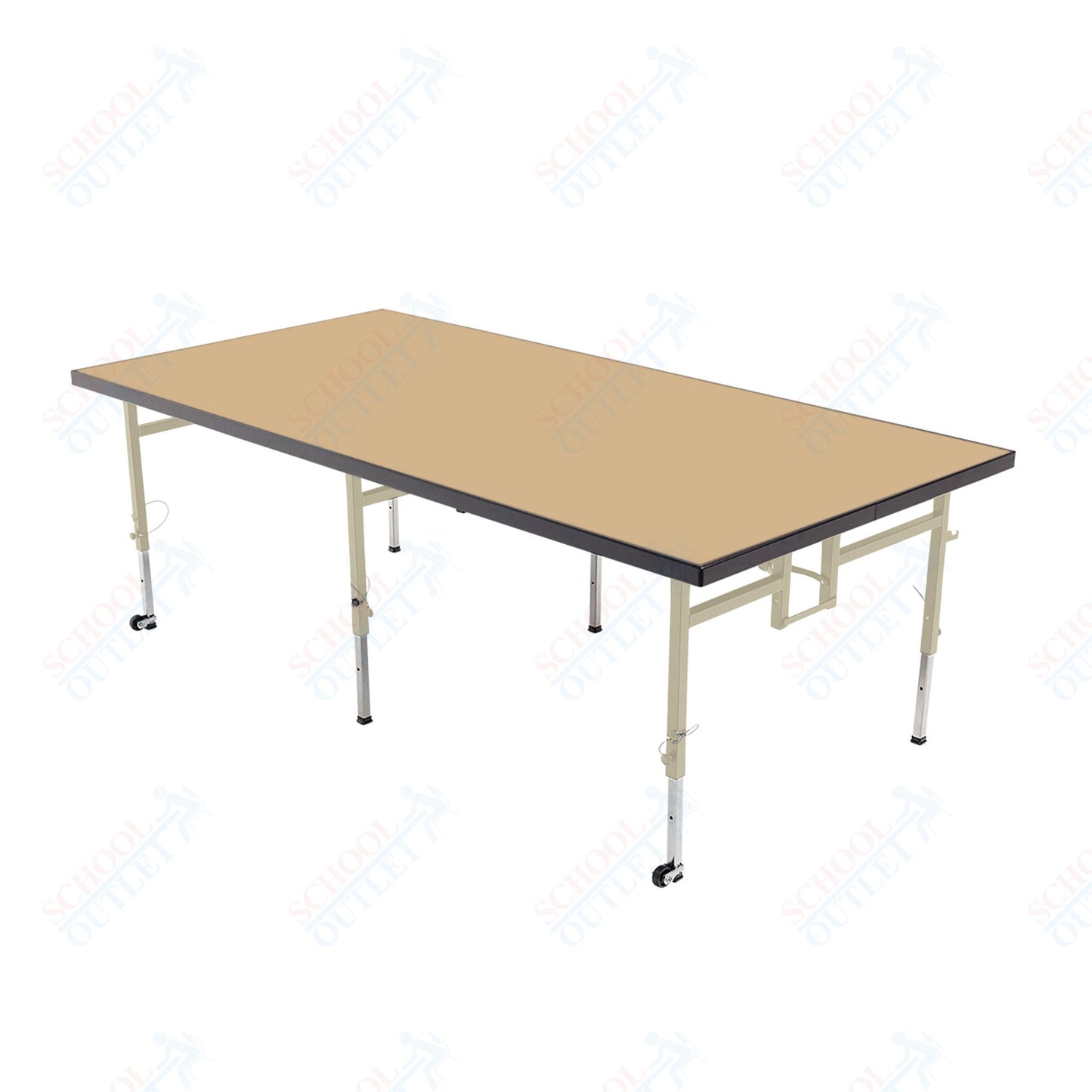 AmTab Adjustable Height Stage - Carpet Top - 36"W x 72"L x Adjustable 16" to 24"H  (AmTab AMT-STA3616C)
