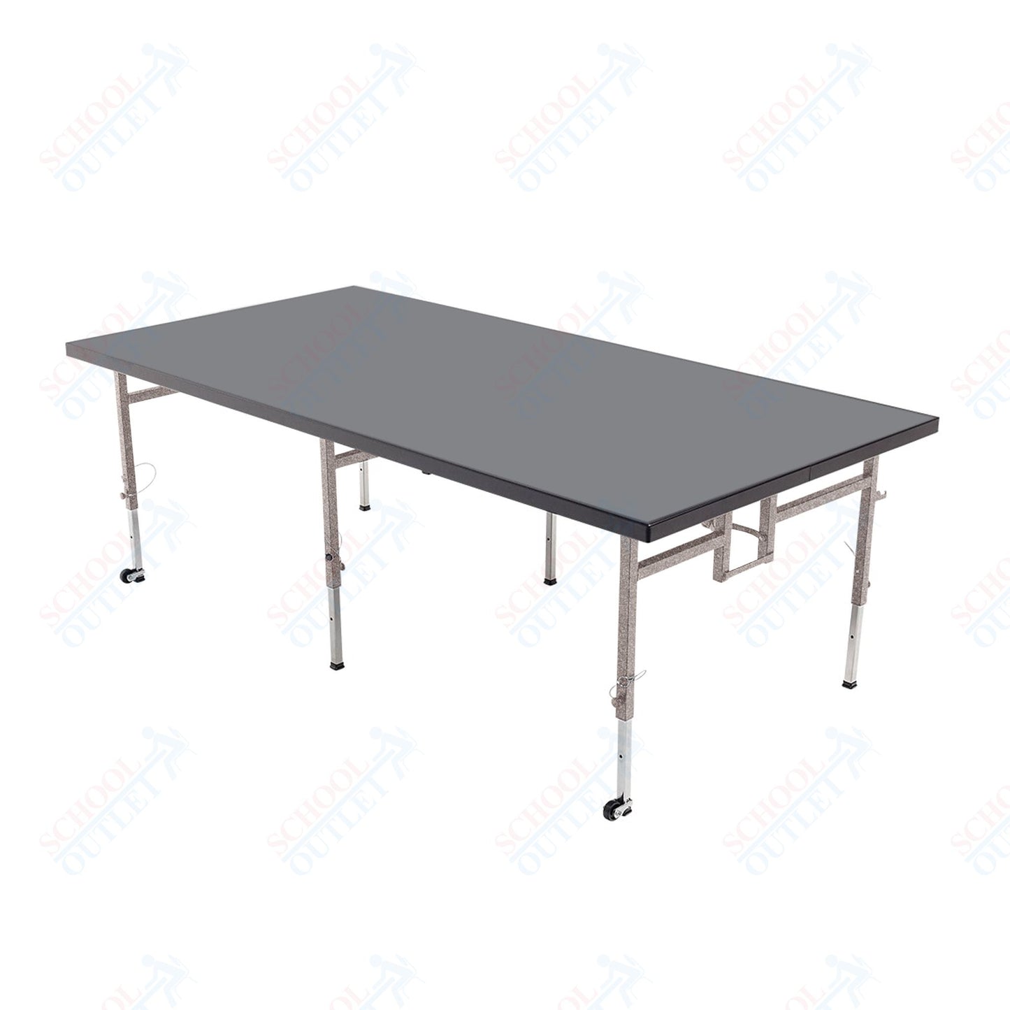 AmTab Adjustable Height Stage - Carpet Top - 36"W x 72"L x Adjustable 16" to 24"H  (AmTab AMT-STA3616C)