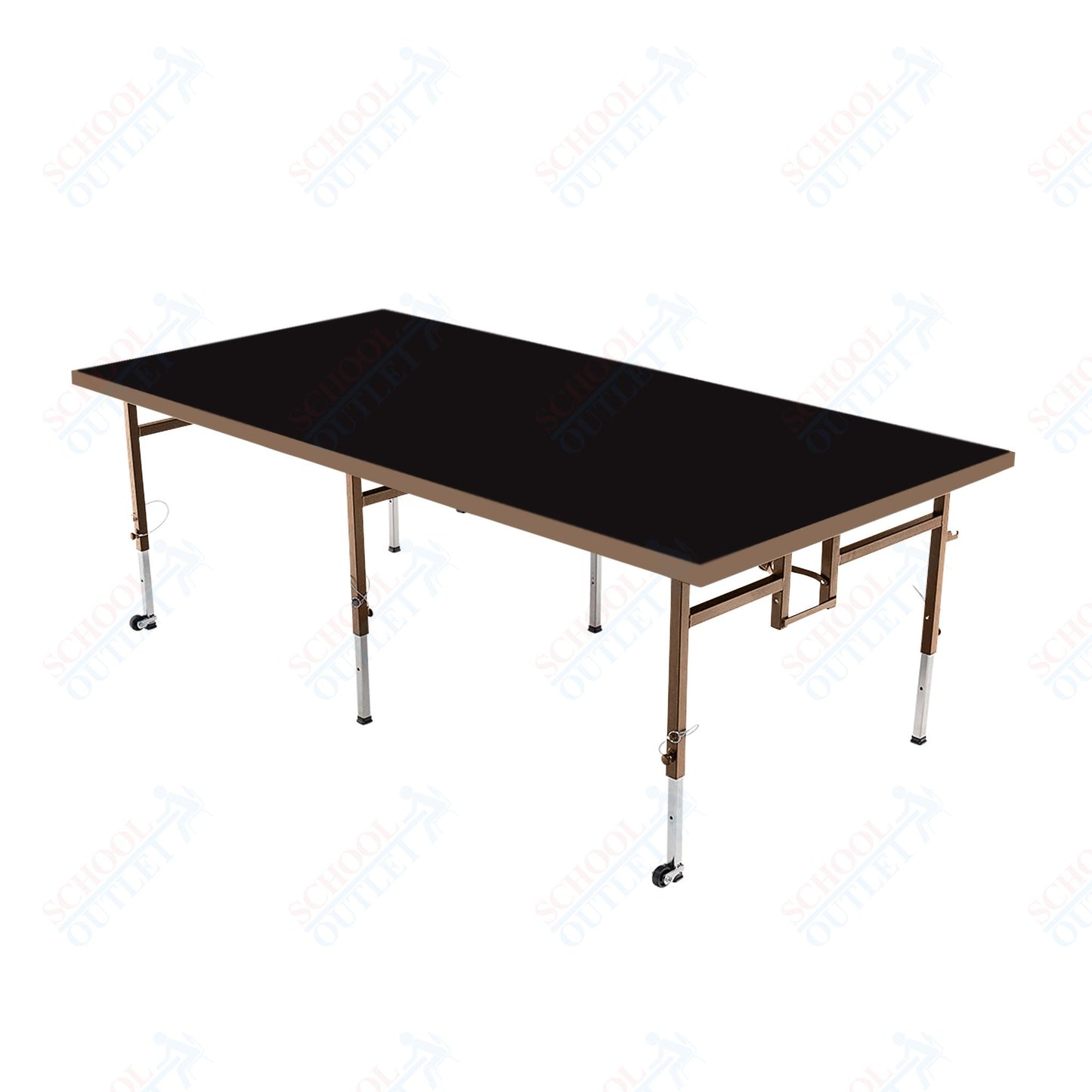 AmTab Adjustable Height Stage - Carpet Top - 48"W x 96"L x Adjustable 24" to 32"H  (AmTab AMT-STA4824C)