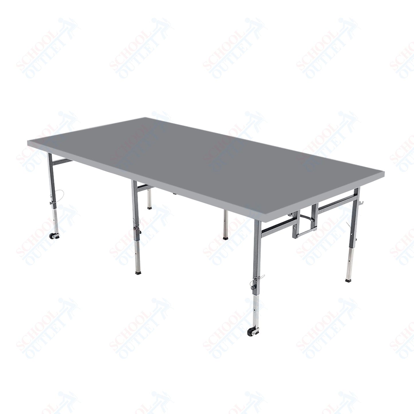 AmTab Adjustable Height Stage - Carpet Top - 48"W x 96"L x Adjustable 24" to 32"H  (AmTab AMT-STA4824C)