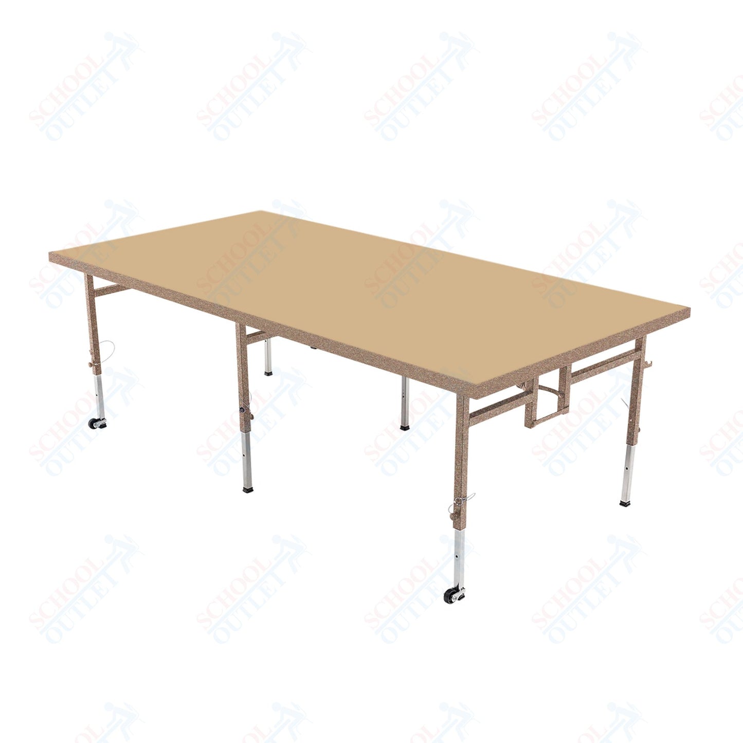 AmTab Adjustable Height Stage - Carpet Top - 48"W x 96"L x Adjustable 24" to 32"H  (AmTab AMT-STA4824C)