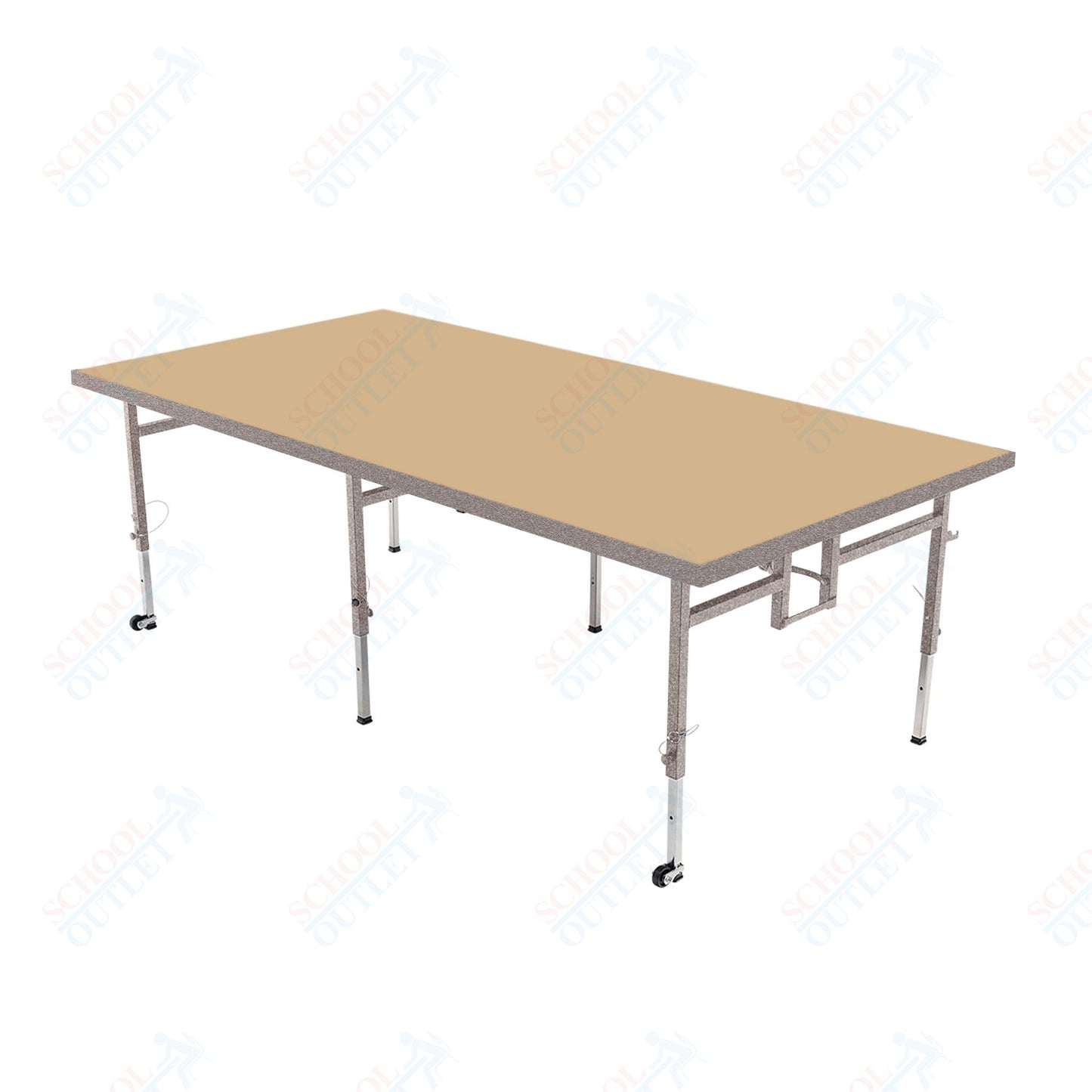 AmTab Adjustable Height Stage - Carpet Top - 48"W x 96"L x Adjustable 24" to 32"H  (AmTab AMT-STA4824C)