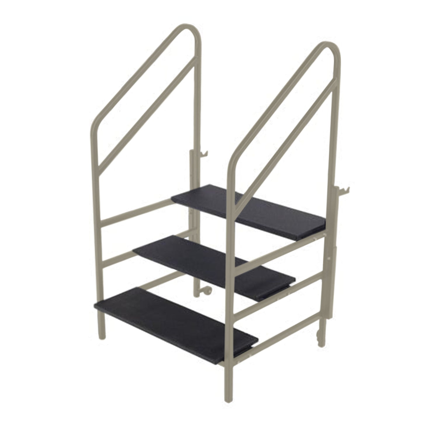 AmTab Three Steps with Handrails (8"H + 16"H + 24"H Steps) - 36"W x 45"L x 63"H  (AmTab AMT-STP3)