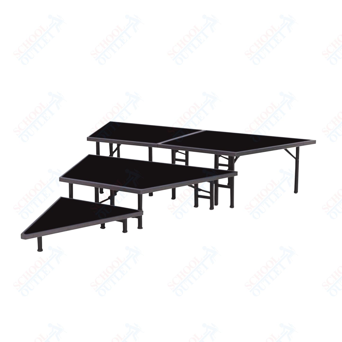 AmTab Pie Shaped Riser - Carpet Top - 36"W x 16"H (2 Levels)  (AmTab AMT-STP362C)