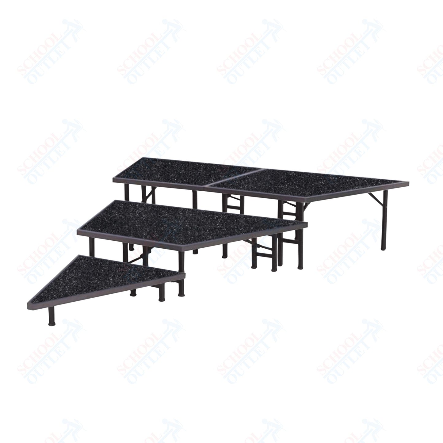 AmTab Pie Shaped Riser - Carpet Top - 36"W x 16"H (2 Levels)  (AmTab AMT-STP362C)