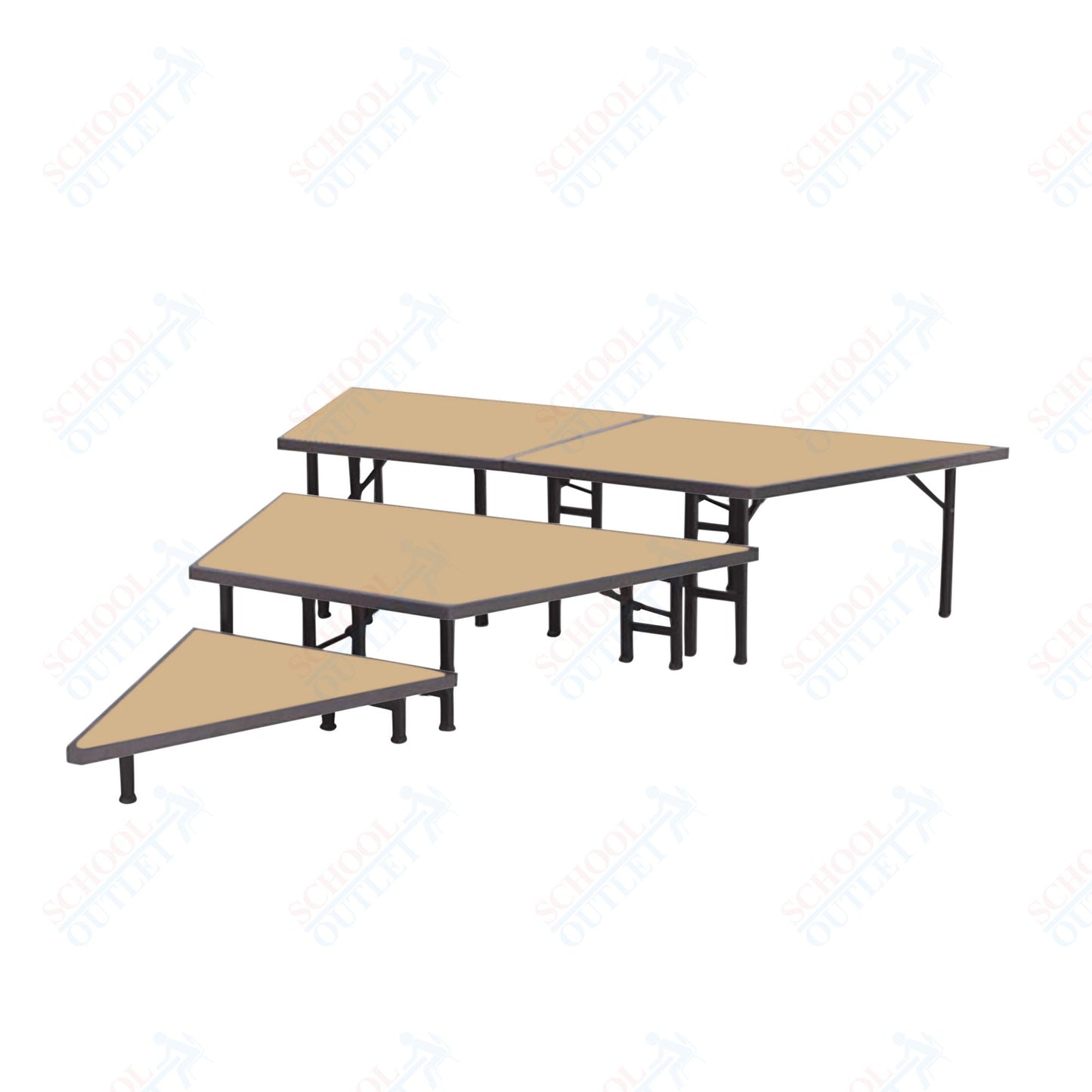AmTab Pie Shaped Riser - Carpet Top - 36"W x 16"H (2 Levels)  (AmTab AMT-STP362C)