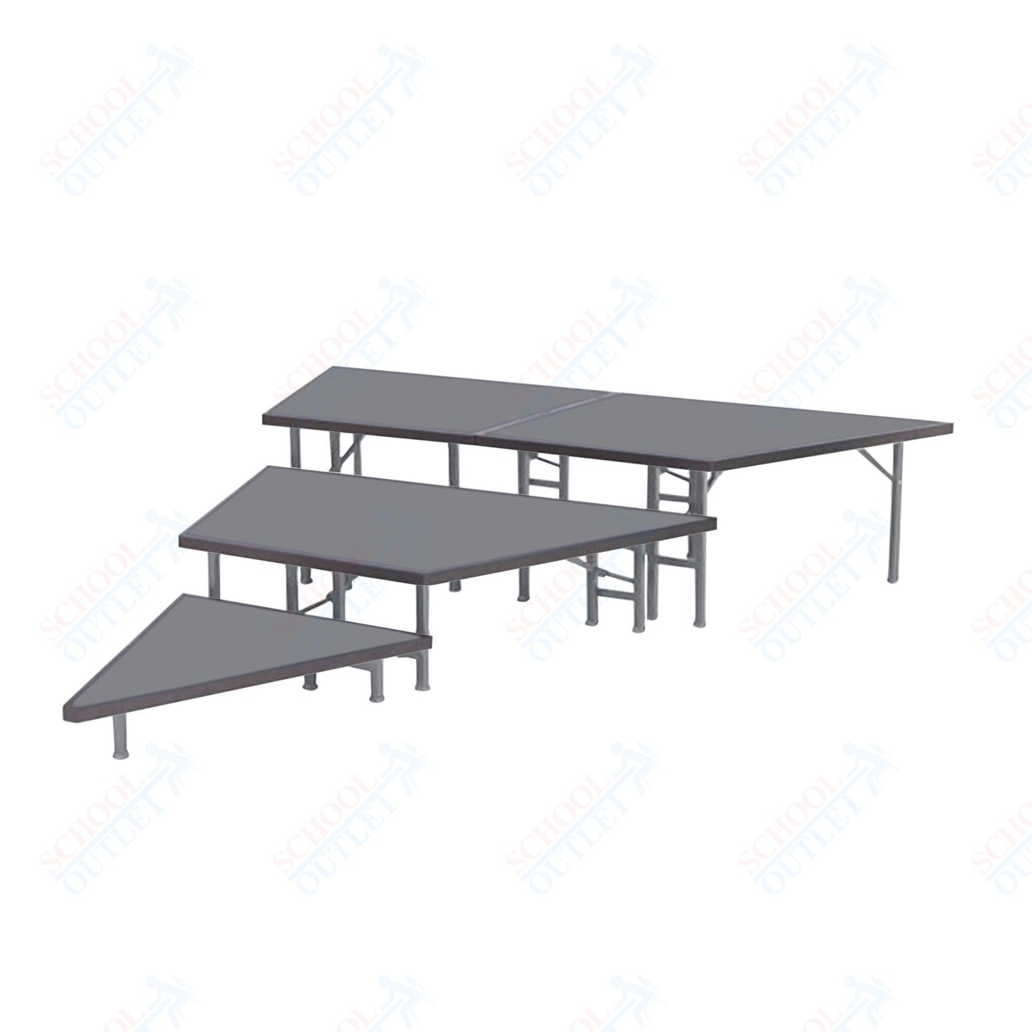 AmTab Pie Shaped Riser - Carpet Top - 36"W x 16"H (2 Levels)  (AmTab AMT-STP362C)
