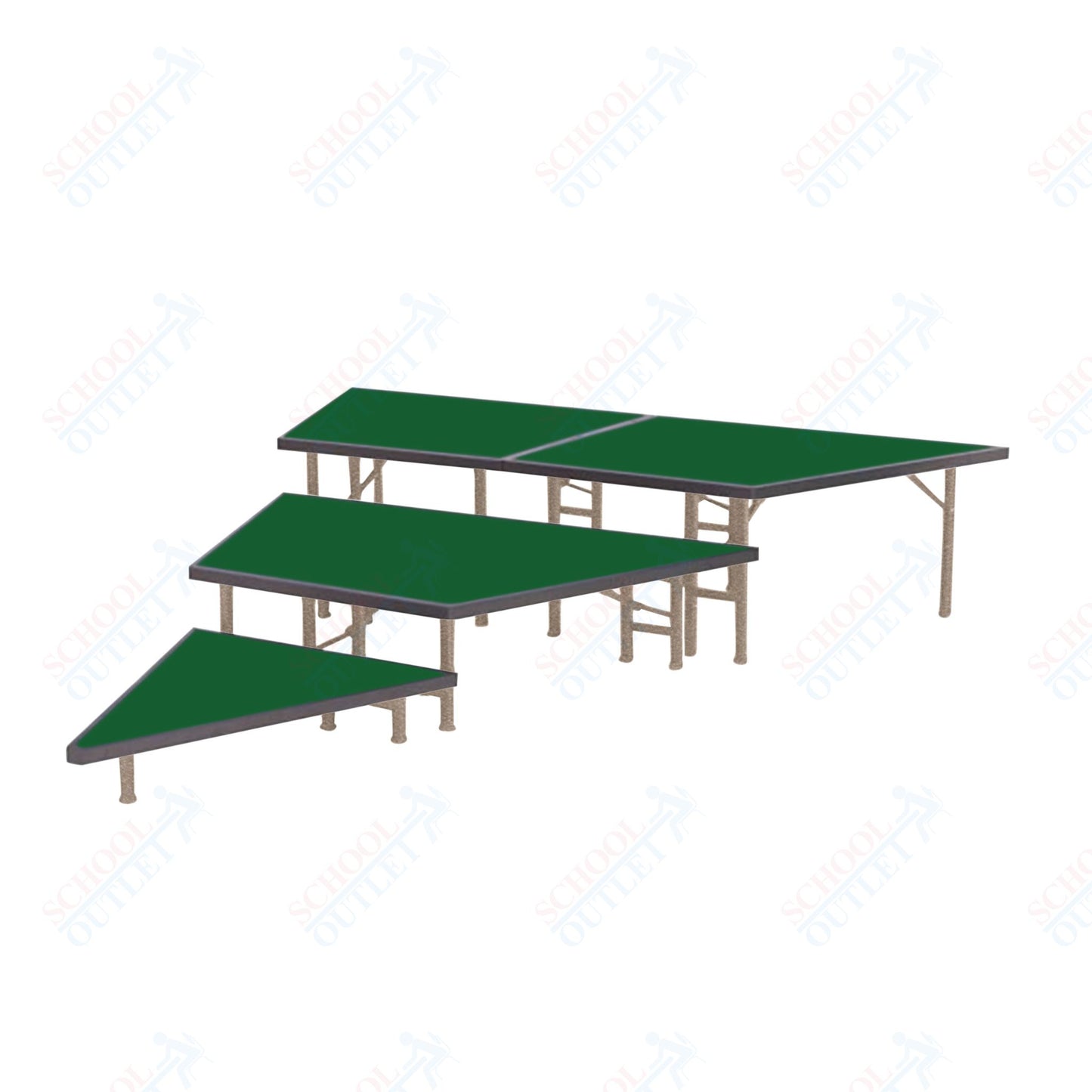 AmTab Pie Shaped Riser - Carpet Top - 36"W x 16"H (2 Levels)  (AmTab AMT-STP362C)